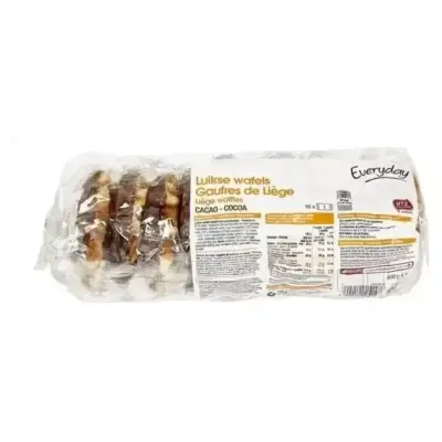 Бельгійські льезькі цукрові вафлі з шоколадом Liege Wafels Cocoa Everyday 600г