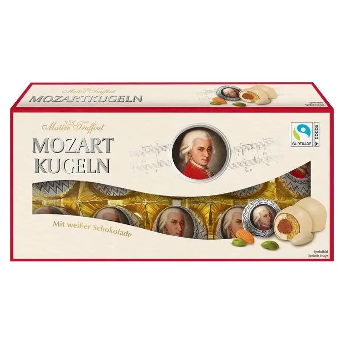 Цукерки в білому шоколаді Maitre Truffout MOZART KUGELN 200г Австрія