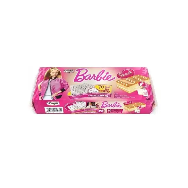 Тістечне бісквітне з молочним кремом + 70 наклейок для нігтів Freddi Barbie (10*25г) 250г Італія