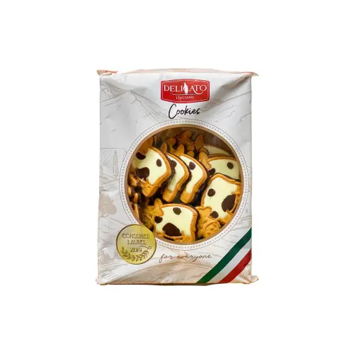 Печиво Корівки з кремом та шоколадом Delicato Cookies 200г Польща