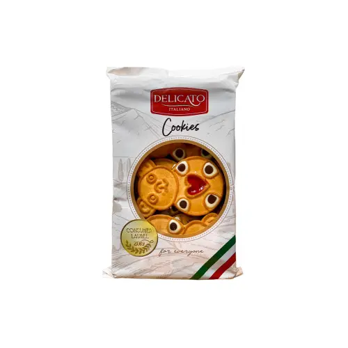Печиво Ведмедик з кремом, джемом та шоколадом Delicato Cookies 200г Польща