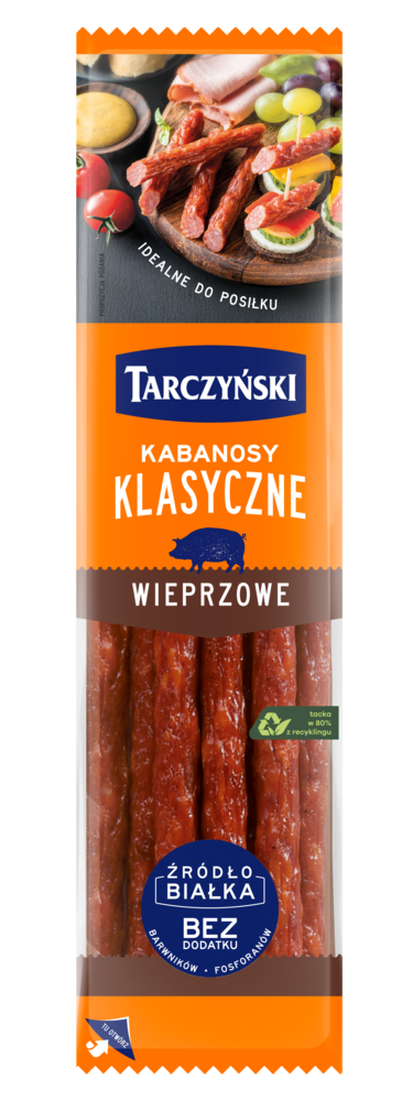 Ковбаски Кабанос свинячі  БЕЗ ГЛЮТЕНУ TARCZYŃSKI Kabanosy Wieprzowe 300г Польща