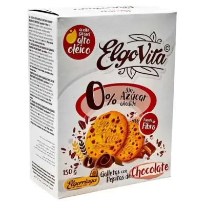 Печиво з шоколадною крихтою БЕЗ САХАРА Elgo Vita Galletas con Pepitas de Chocolate 150 г Іспанія