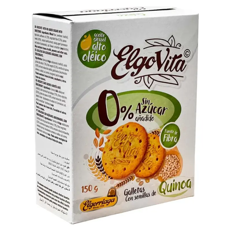 Печиво з насінням Кіноа БЕЗ ЦУКРУ Elgo Vita Galletas Con semillas de Quinoa 150г Іспанія