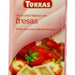 Шоколад без цукру та глютену Torras білий зі шматочками полуниці Іспанія 75 г
