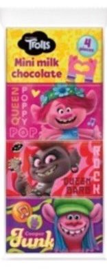 Набір міні-шоколаду Тролі Mini Milk Chocolate Trolls (4х20г) 80г Польща