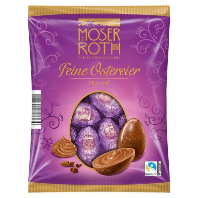 Шоколадні яйця із пралиною Moser Roth Feine Ostereier Praline 150г Німеччина