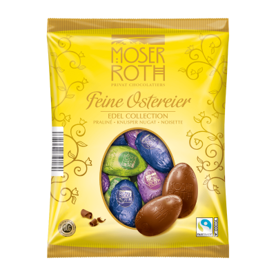 Шоколадні яйця Асорті Moser Roth Feine Ostereier Edel Collection 150 г Німеччина