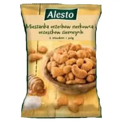 Горіховий мікс кешью та арахісу з медом та сіллю Alesto Mieszanka z miodem i sola 200г Польща