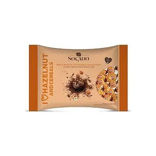 Цукерки шоколадні Я Люблю Фундук та Злаки Socado I lave Hazelnut and cereals 1кг Італія