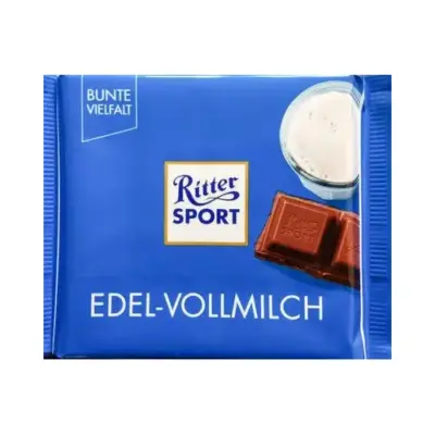 Шоколад молочний 35% какао RITTER SPORT Edel-Vollmilch Німеччина 100 г