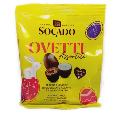 Цукерки шоколадні Яйця Асорті Socado Ovetti Assortiti 110г Італія