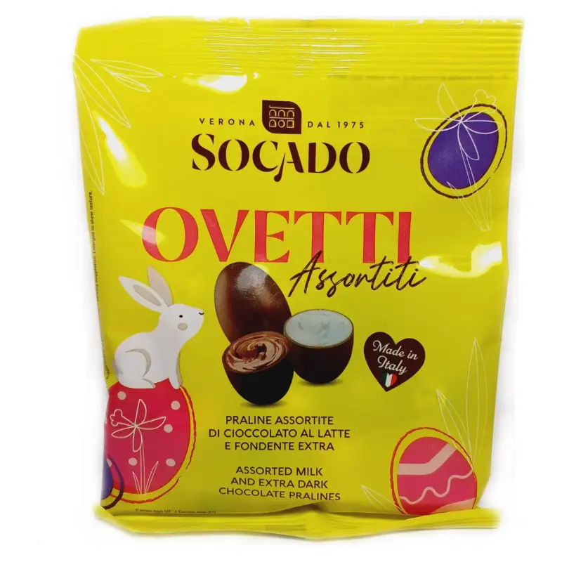 Цукерки шоколадні Яйця Асорті Socado Ovetti Assortiti 110г Італія