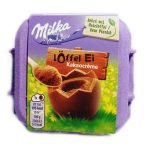 Шоколадні яйця з шоколадним кремом Milka Loffel Ei Kakaocreme (4x34г) 136г Швейцарія  Чотири яйця з альпійського молочного шоколад