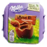 Шоколадні яйця з шоколадним кремом Milka Loffel Ei Kakaocreme (4×34г) 136г Швейцарія  Чотири яйця з альпійського молочного шоколад