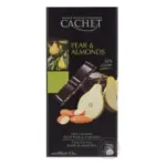 Шоколад Cachet (Кашет) чорний 57% какао з грушею та мигдалем Бельгія 100 г