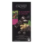 Шоколад чорний 57% какао з ожиною й імбиром Cachet Ginger&Blackberry Бельгія 100 г