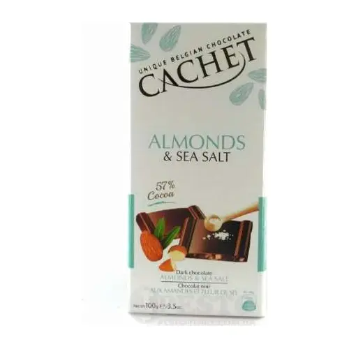 Шоколад Cachet (Кашет) чорний 57% какао з мигдалем і сіллю Бельгія 100г