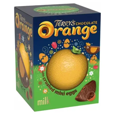 Шоколадний апельсин зі шматочками карамелі Terrys Chocolate Orange with crushed mini eggs 152г Англія