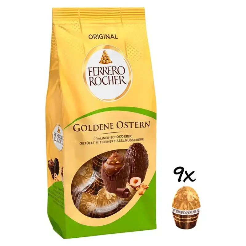 Шоколадні яйця Ferrero Rocher Golden Ostern 90г (9 шт) Італія