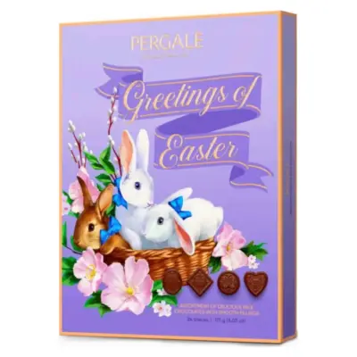 Шоколадні цукерки Великодні вітання Pergale Greetings of Easter 171г (24шт) Литва