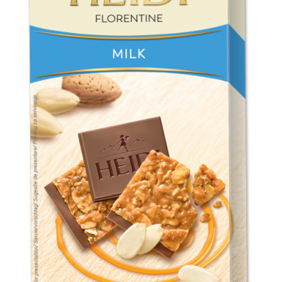 Шоколад молочний з карамелізованим шаром мигдалю 30% какао Heidi Florentine Milk 100 г Румунія