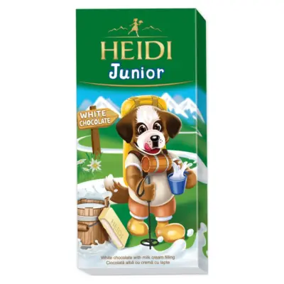 Шоколад білий із молочним кремом Heidi Junior White Chocolate 90 г Румунія