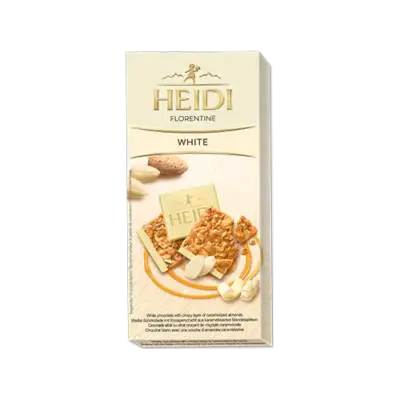Шоколад білий з карамелізованим шаром мигдалю Heidi Florentine White 100г Румунія