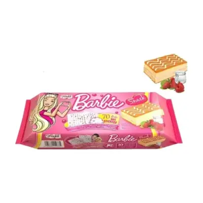 Тістечко бісквітне з полуничним кремом + 70 наклейок для нігтів Freddi Barbie (10*25 г) 250 г Італія
