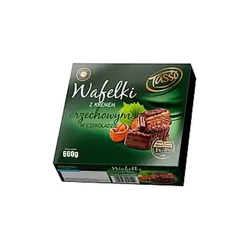 Вафлі в шоколаді з горіховим кремом Tasso Wafelki 600г