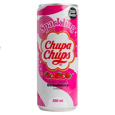 Напій газований зі смаком полуниці БЕЗ ЦУКРУ Chupa Chups Strawberry 250мл