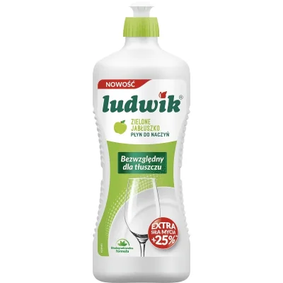 Засіб для миття посуду Зелене яблуко Ludwik Zielone Jabluszko 900г Польща