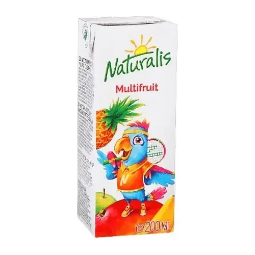 Напій соковмісний Мультифрукт Naturalis Multifruit 0.2 л з трубочкою