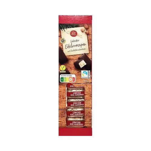 Марципанові цукерки в чорному шоколаді Winter Traum Lubecker Edel Marzipan mit Zartbitter 125 г Німеччина