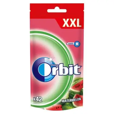 Жувальна гумка зі смаком кавуна БЕЗ ЦУКРУ Orbit Watermelon XXL 58г (42 шт) Німеччина