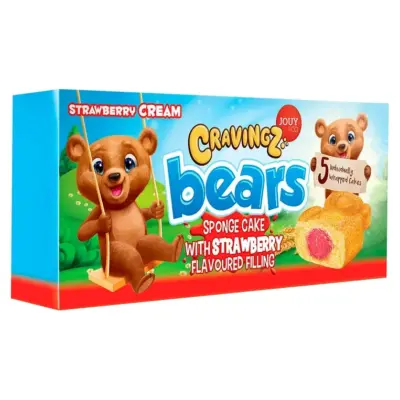 Бісквіт Ведмедик з полуничною начинкою Cravingz Bears 200 г (5 шт. х 40 г) JOUY&Co Туреччина