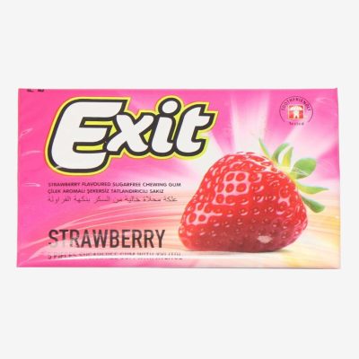Жувальна гумка БЕЗ ЦУКРУ зі смаком полуниці в пластинках Exit 11г/5шт Туреччина