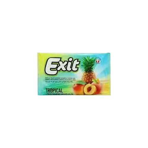 Жувальна гумка БЕЗ ЦУКРУ зі смаком тропічних фруктів у пластинках Exit 11г/5шт Туреччина