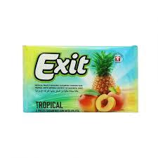 Жувальна гумка БЕЗ ЦУКРУ зі смаком тропічних фруктів у пластинках Exit 11г/5шт Туреччина