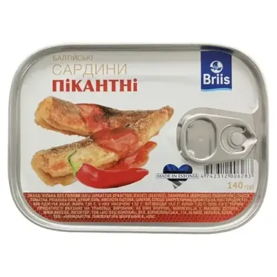 Сардина в пікантному соусі Briis 140 г Естонія