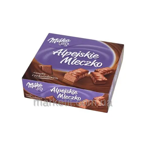 Цукерки пташине молоко MILKA Альпійське молочко зі смаком шоколаду 330 г Німеччина
