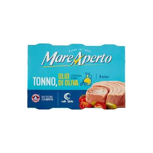 Тунець одним шматком в оливковій олії Mare ApertoTonno all Olio di Oliva (6х70 г) 420г Італія
