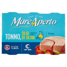 Тунець одним шматком в оливковій олії Mare ApertoTonno all Olio di Oliva (6х70 г) 420г Італія