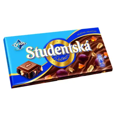 Шоколад молочний Studentska з арахісом і родзинками Чехія 170г