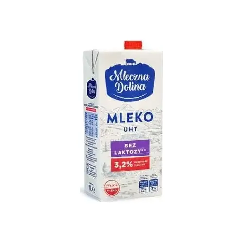 Молоко БЕЗ ЛАКТОЗЫ Mleczna Dolina mleko bez laktozy 3,2%, 1 л Польша