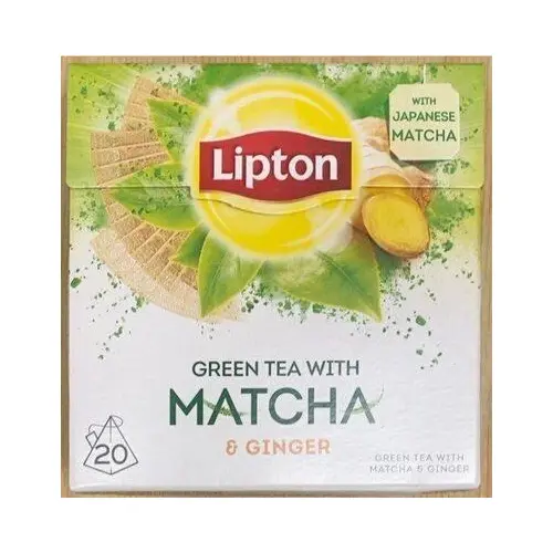 Чай зелений Матча з імбиром Lipton Matcha&Genger (20 пакетиків х 1.5г) 30г Нідерланди
