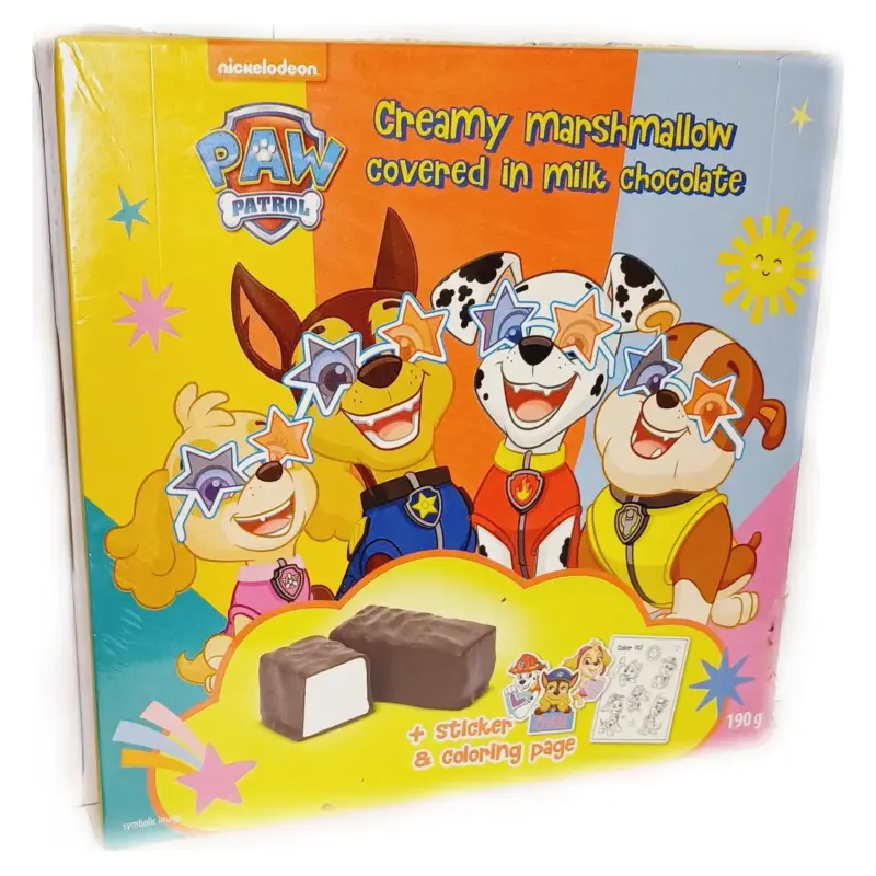 Цукерки вершкове суфле у молочному шоколаді Paw Patrol Creamy Marshmallow 190г Польща