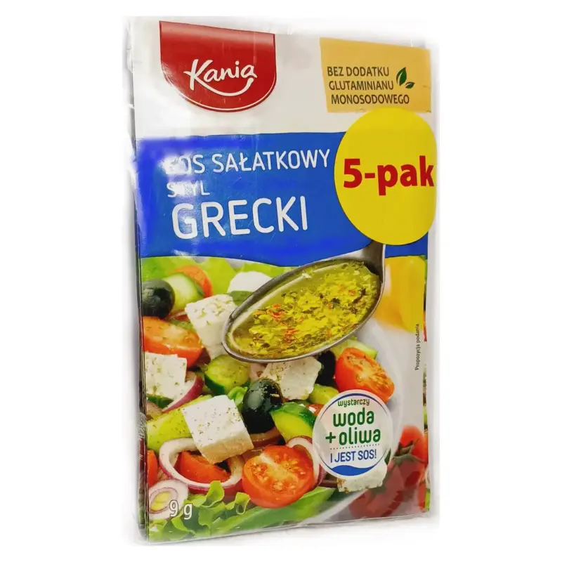 Соус салатний Грецький Kania Sos salatkowy styl Grecki (5шт по 9г) 45г Німеччина
