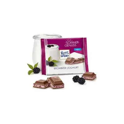 Шоколад Ritter sport BROMBEER JOGHURT (Ожиною і йогуртом) Німеччина 100 г