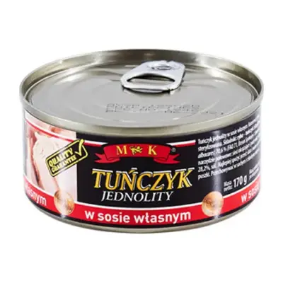 Тунець у власному соку M&K Tunczyk Jednolity w sosie wlasnym 170г/120г Польща